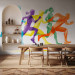 Photo Wallpaper Running Competitions - Colorful Silhouettes of People Training to Run 151263 additionalThumb 4
