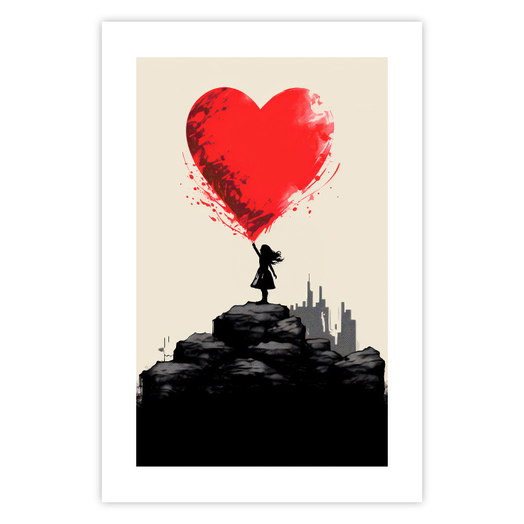Poster Red Heart - A Girl With a Balloon Inspired by Banksy’s Style 151763 additionalImage 15