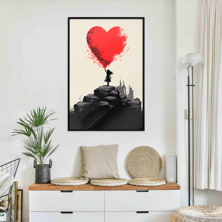 Poster Red Heart - A Girl With a Balloon Inspired by Banksy’s Style 151763 additionalImage 12