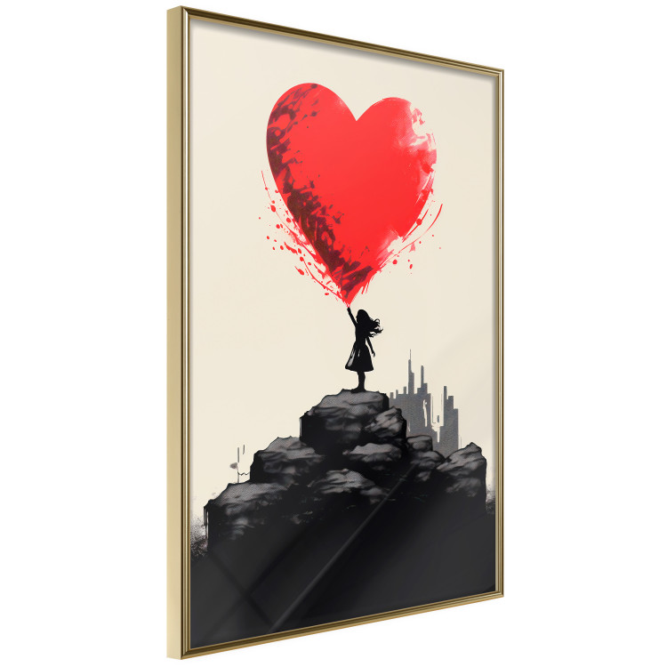 Poster Red Heart - A Girl With a Balloon Inspired by Banksy’s Style 151763 additionalImage 6