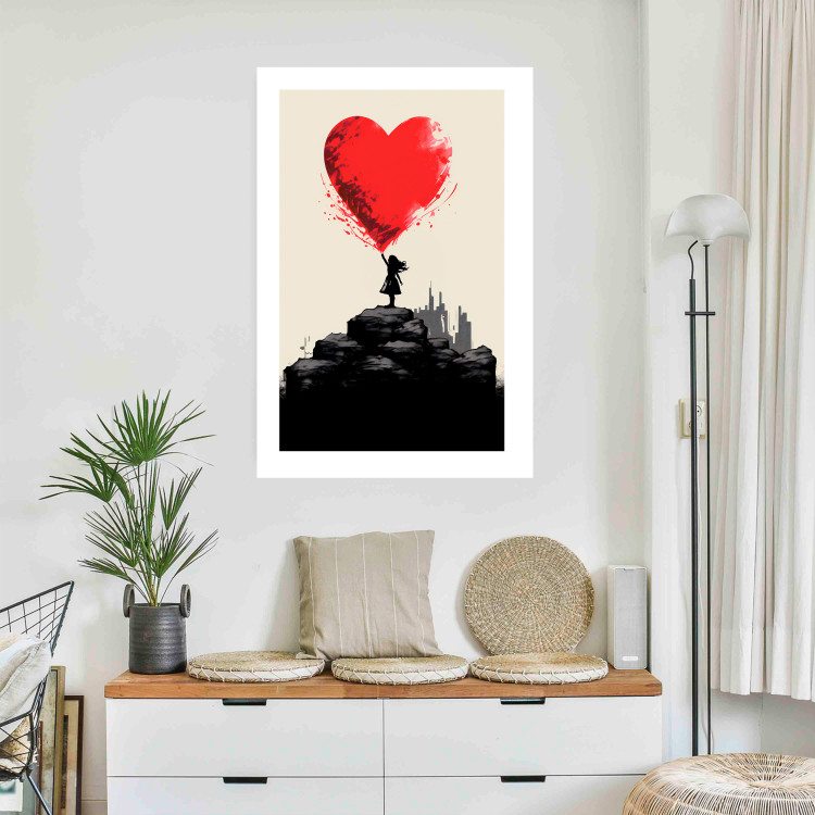 Poster Red Heart - A Girl With a Balloon Inspired by Banksy’s Style 151763 additionalImage 9