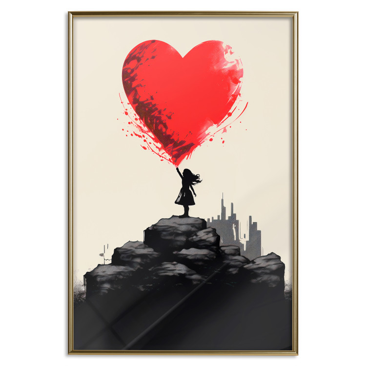 Poster Red Heart - A Girl With a Balloon Inspired by Banksy’s Style 151763 additionalImage 19