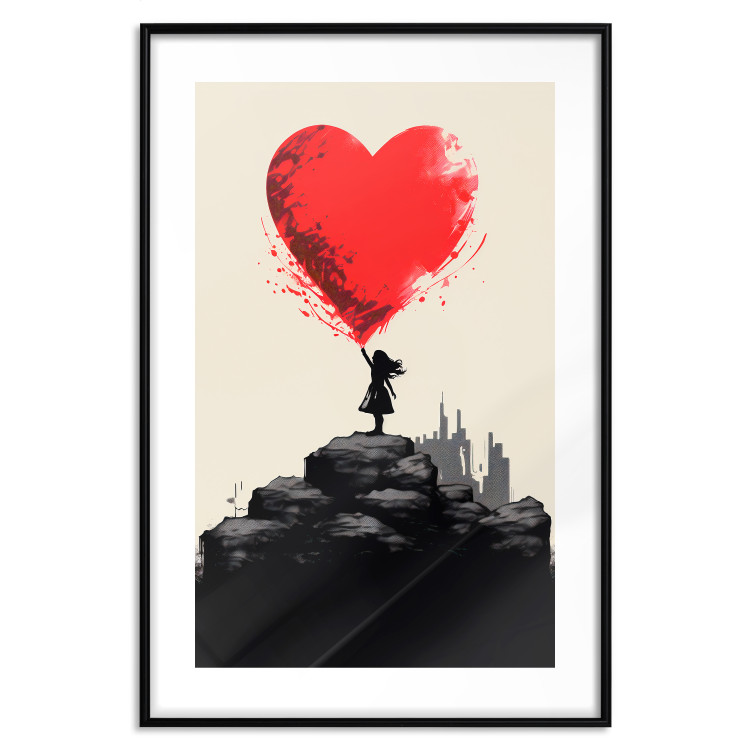 Poster Red Heart - A Girl With a Balloon Inspired by Banksy’s Style 151763 additionalImage 17
