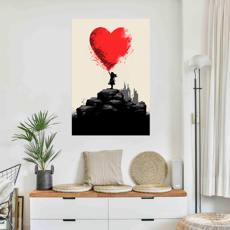 Poster Red Heart - A Girl With a Balloon Inspired by Banksy’s Style 151763 additionalImage 8