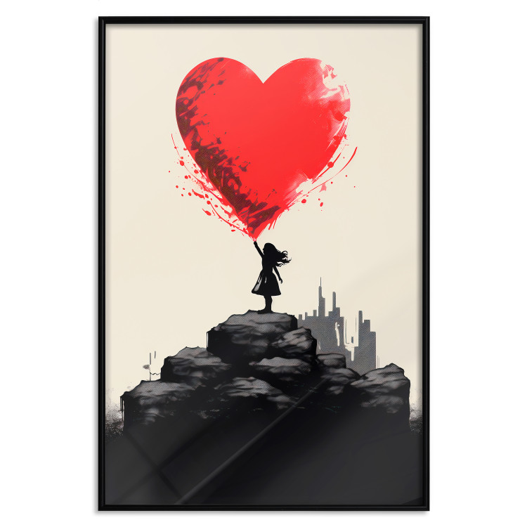 Poster Red Heart - A Girl With a Balloon Inspired by Banksy’s Style 151763 additionalImage 14