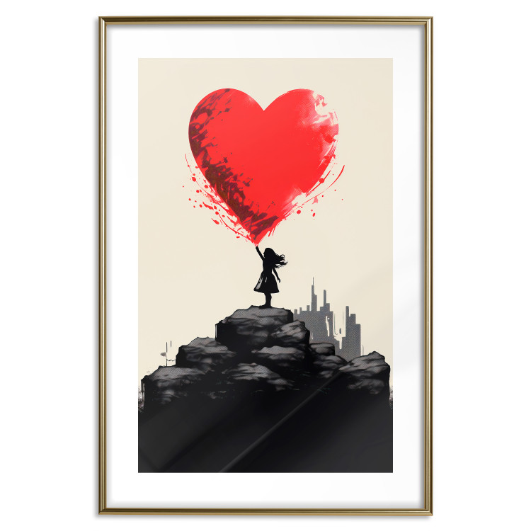 Poster Red Heart - A Girl With a Balloon Inspired by Banksy’s Style 151763 additionalImage 18