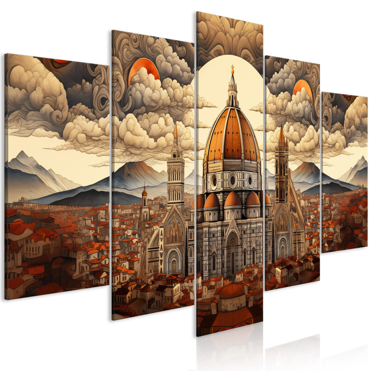 Canvas Florence Cathedral - An Atmospheric Panorama of the Italian City 151963 additionalImage 2