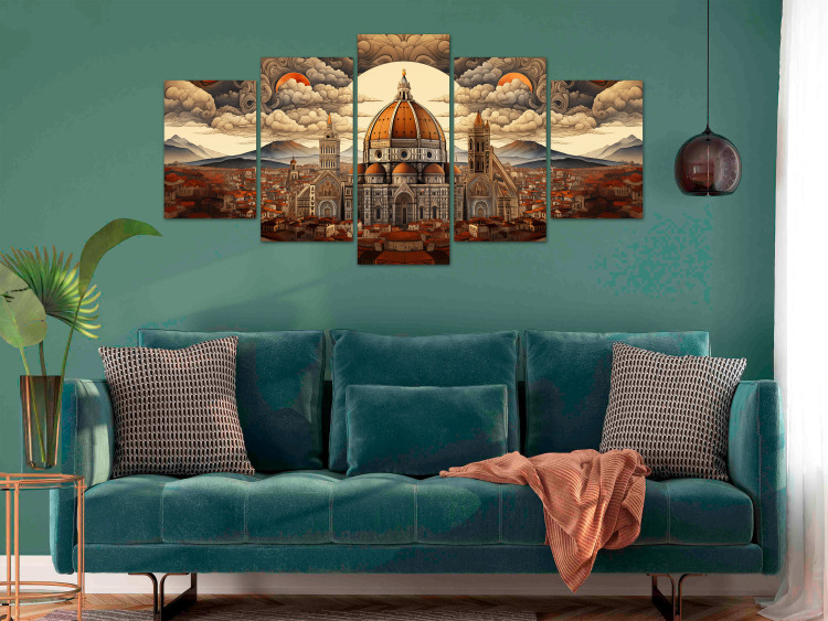 Canvas Florence Cathedral - An Atmospheric Panorama of the Italian City 151963 additionalImage 3