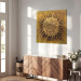 Canvas Art Print Abstraction (1-piece) - Golden sun motif on a solid background 47763 additionalThumb 10