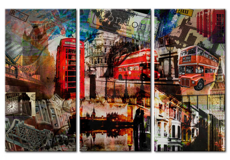 Canvas Art Print London collage - triptych 55663