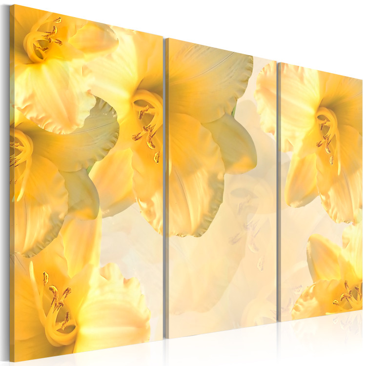 Canvas Art Print Delicate lilies in a shade of yellow 58663 additionalImage 2