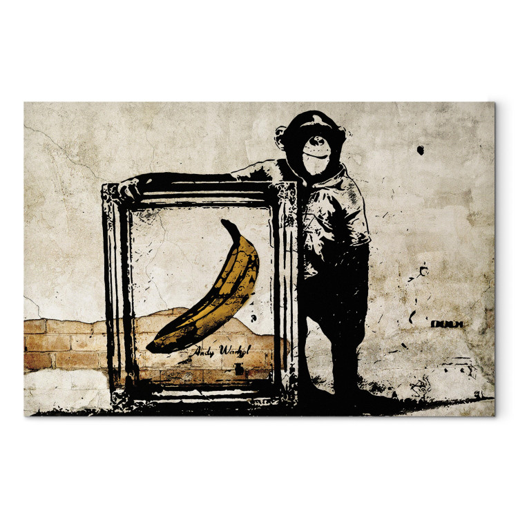 Canvas Inspired by Banksy - sepia 58963