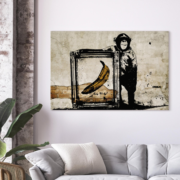 Canvas Inspired by Banksy - sepia 58963 additionalImage 11
