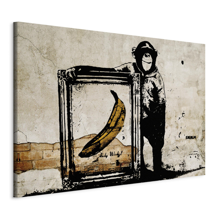 Canvas Inspired by Banksy - sepia 58963 additionalImage 2