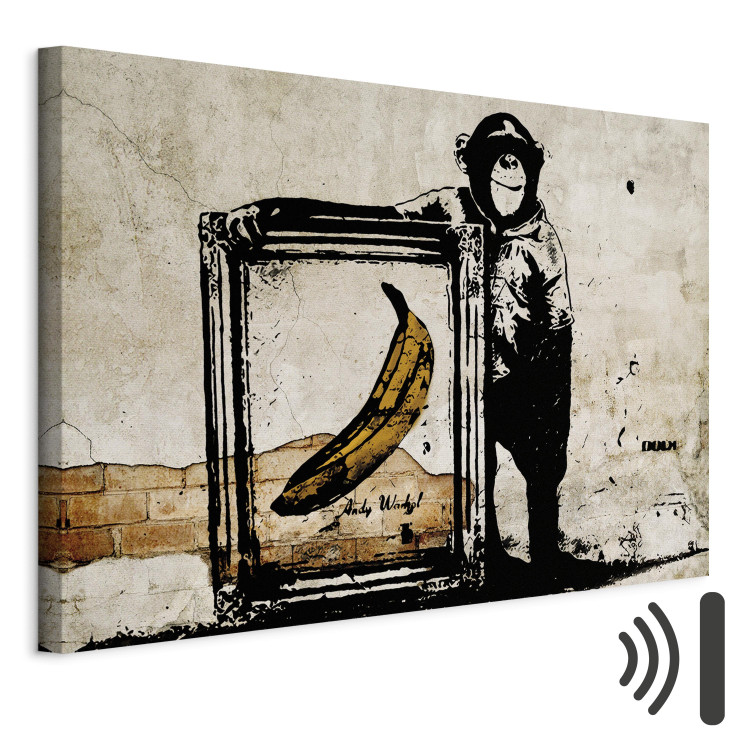 Canvas Inspired by Banksy - sepia 58963 additionalImage 8