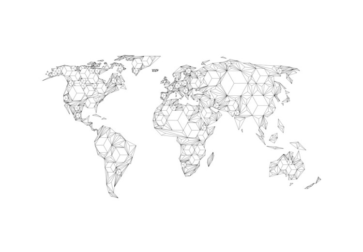 Photo Wallpaper Map of the World - white solids 59963 additionalImage 1
