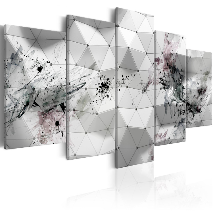 Canvas Blots and Triangles - Abstract Gray Texture in Industrial Style 98163 additionalImage 2