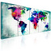 Canvas Print Colorful Chaos (5-piece) - World Map Painted with Watercolor 105173 additionalThumb 2