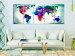 Canvas Print Colorful Chaos (5-piece) - World Map Painted with Watercolor 105173 additionalThumb 3
