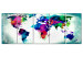 Canvas Print Colorful Chaos (5-piece) - World Map Painted with Watercolor 105173