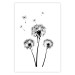 Wall Poster Flying dandelions - black and white composition with three flowers in the wind 115073 additionalThumb 19