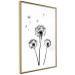 Wall Poster Flying dandelions - black and white composition with three flowers in the wind 115073 additionalThumb 5