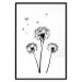 Wall Poster Flying dandelions - black and white composition with three flowers in the wind 115073 additionalThumb 15