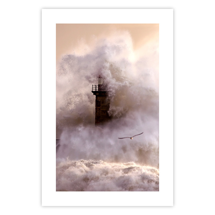 Wall Poster Storm and Bird - landscape of a lighthouse surrounded by turbulent water 115173 additionalImage 18