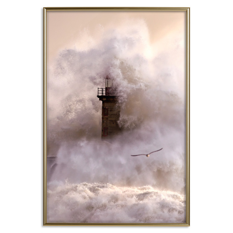 Wall Poster Storm and Bird - landscape of a lighthouse surrounded by turbulent water 115173 additionalImage 25