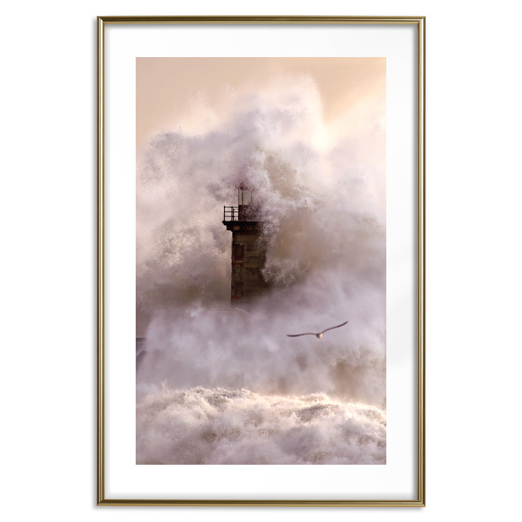 Wall Poster Storm and Bird - landscape of a lighthouse surrounded by turbulent water 115173 additionalImage 27