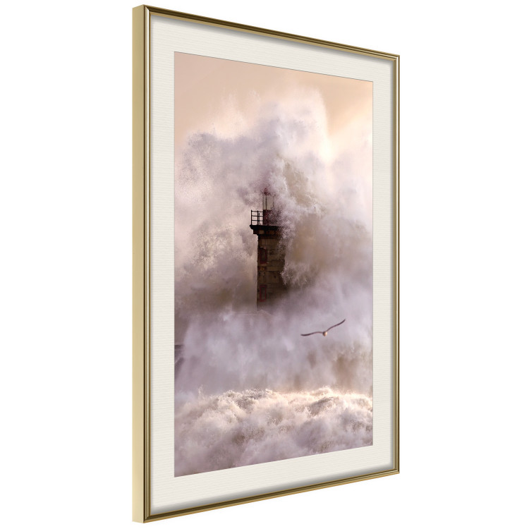 Wall Poster Storm and Bird - landscape of a lighthouse surrounded by turbulent water 115173 additionalImage 2