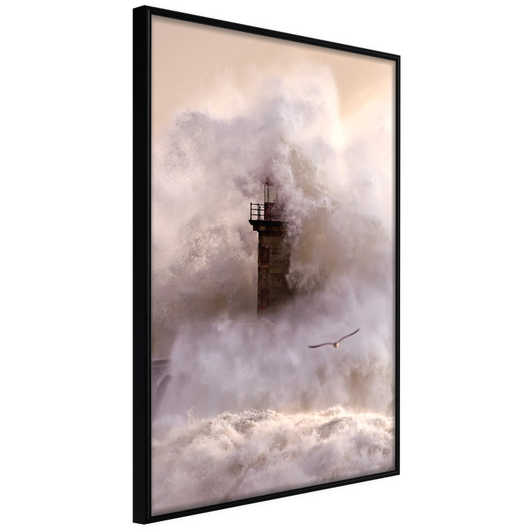 Wall Poster Storm and Bird - landscape of a lighthouse surrounded by turbulent water 115173 additionalImage 12