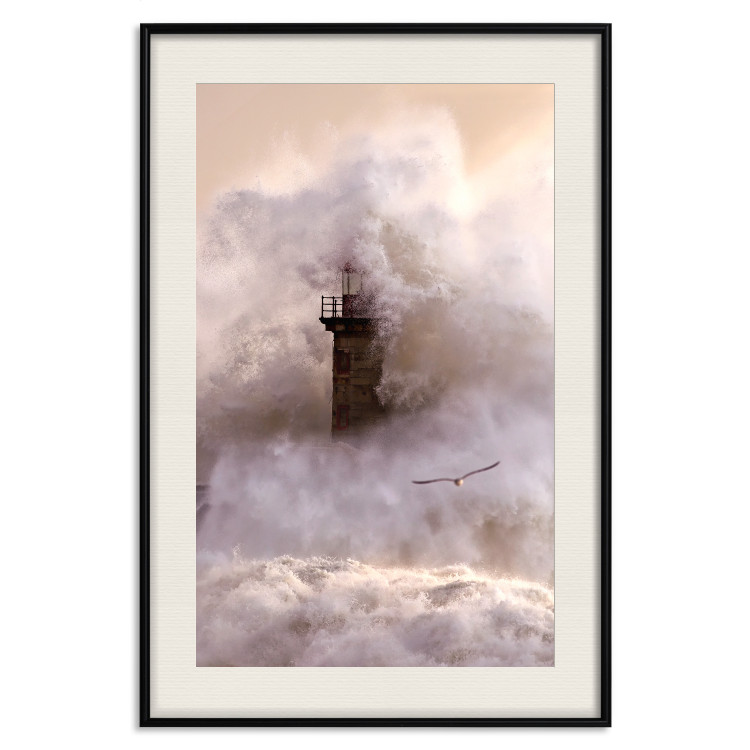 Wall Poster Storm and Bird - landscape of a lighthouse surrounded by turbulent water 115173 additionalImage 23