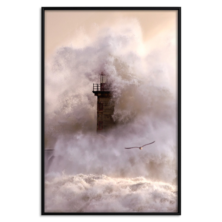 Wall Poster Storm and Bird - landscape of a lighthouse surrounded by turbulent water 115173 additionalImage 19