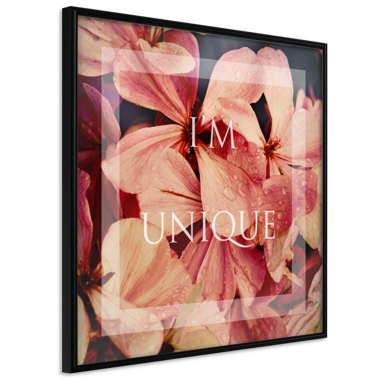 Poster I'm unique (square) - colorful flowers and decorative white text in a frame 116373 additionalImage 10