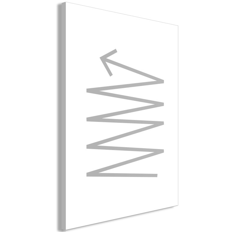 Canvas Art Print Zigzag arrow - simple, gray pattern on a minimalist, white background 117473 additionalImage 2