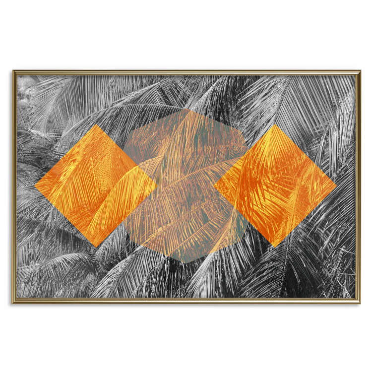 Wall Poster Exotic Form - composition with geometric shapes on a background of palms 117773 additionalImage 16