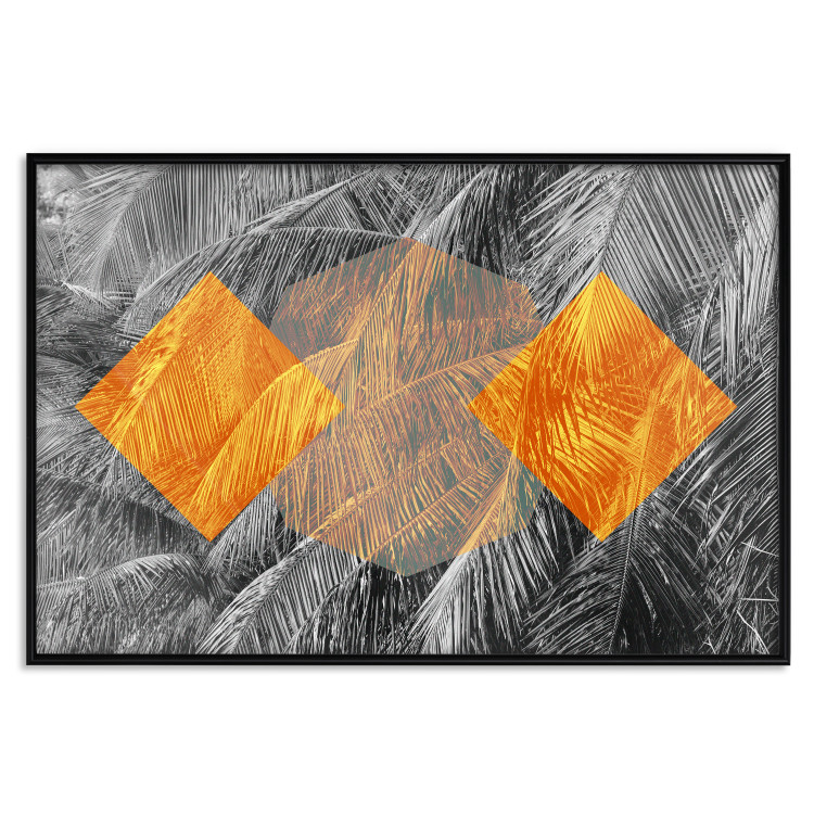 Wall Poster Exotic Form - composition with geometric shapes on a background of palms 117773 additionalImage 24