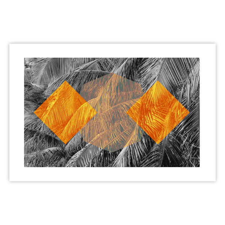 Wall Poster Exotic Form - composition with geometric shapes on a background of palms 117773 additionalImage 25