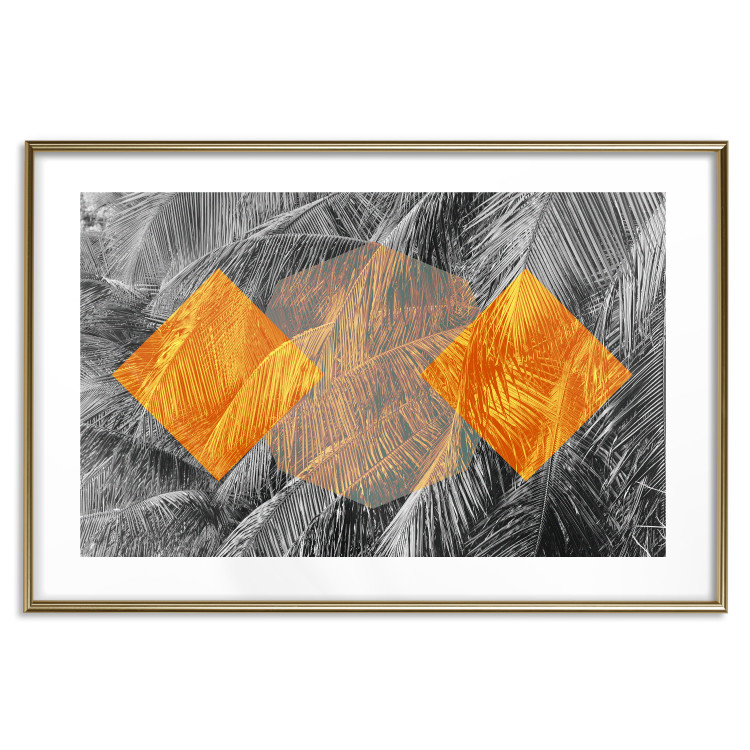 Wall Poster Exotic Form - composition with geometric shapes on a background of palms 117773 additionalImage 14