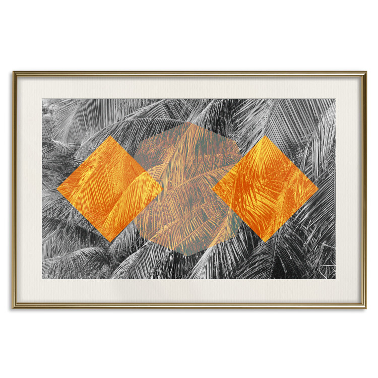 Wall Poster Exotic Form - composition with geometric shapes on a background of palms 117773 additionalImage 19