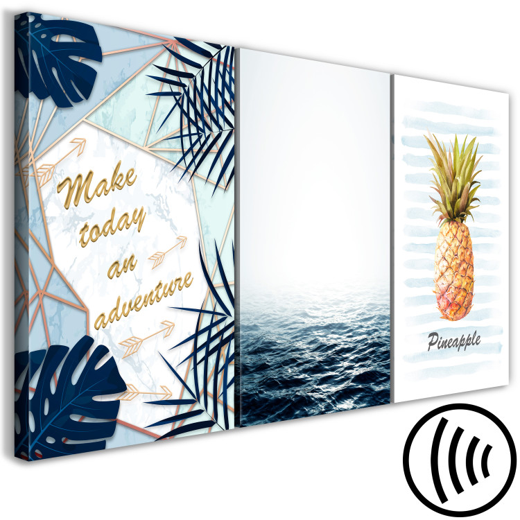 Canvas Mediterranean adventure - quote and pineapple inspired by sea nature 118473 additionalImage 6