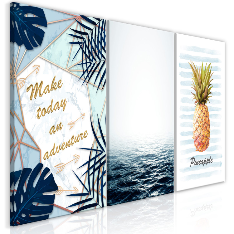 Canvas Mediterranean adventure - quote and pineapple inspired by sea nature 118473 additionalImage 2