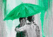 Canvas Lovers under an umbrella - graphic with a couple walking in the rain 123073 additionalThumb 5