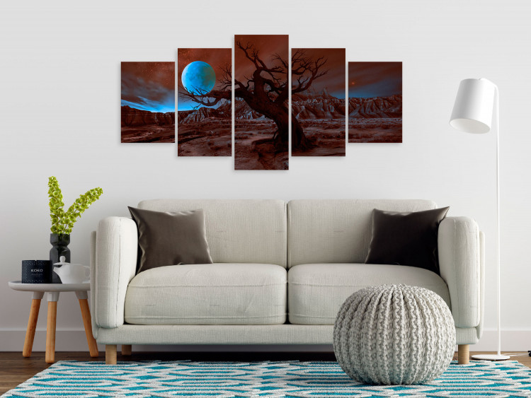 Canvas The blue full moon - a fantastic landscape in the night glow 123673 additionalImage 3
