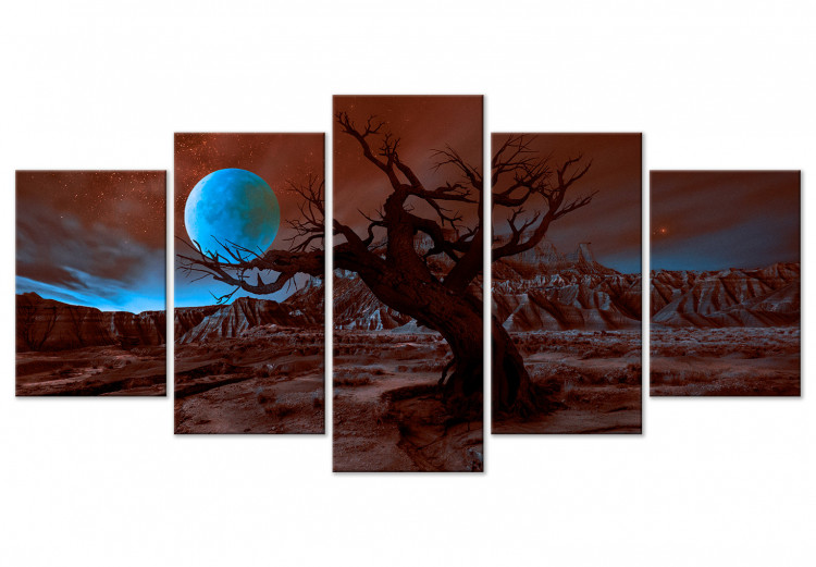 Canvas The blue full moon - a fantastic landscape in the night glow 123673