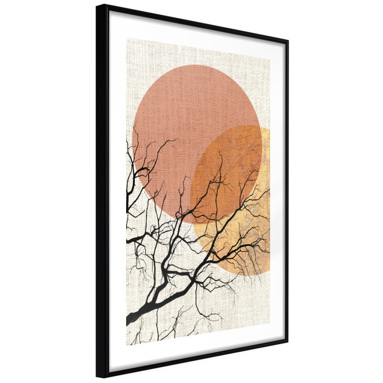 Wall Poster Double Moon - abstract tree and moon on fabric texture 123773 additionalImage 13