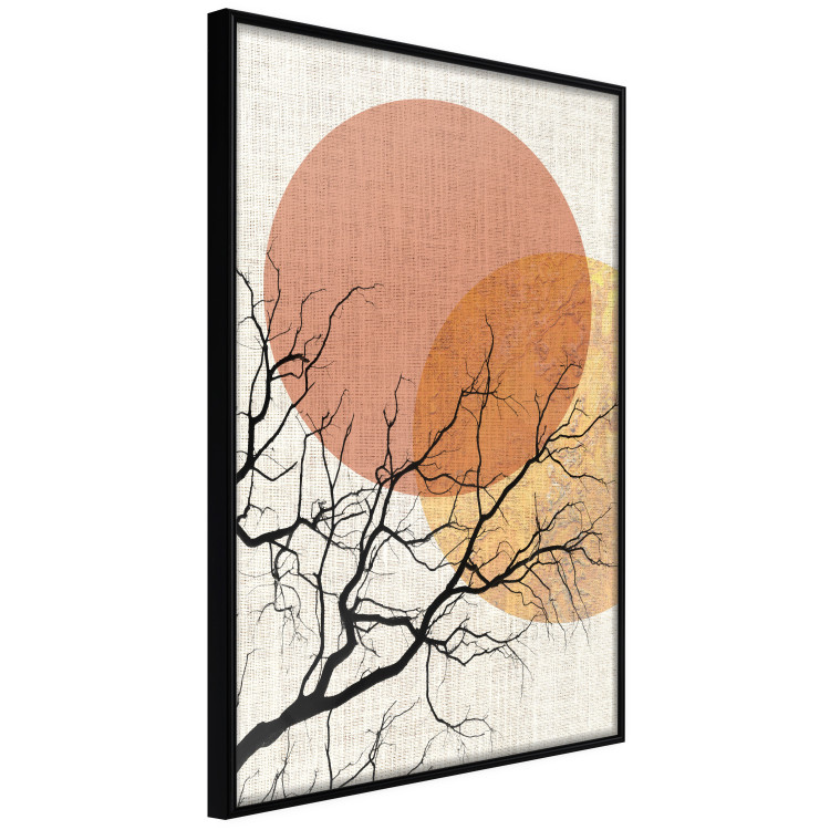Wall Poster Double Moon - abstract tree and moon on fabric texture 123773 additionalImage 10