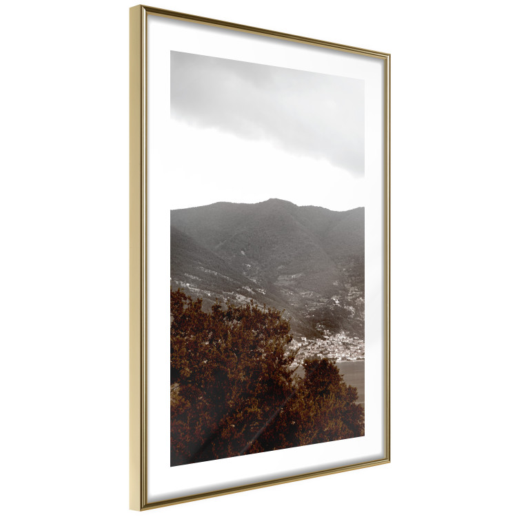 Poster Valley - cityscape by the sea against mountains and cloudy sky 124473 additionalImage 2