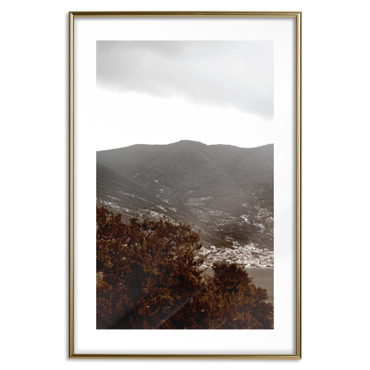Poster Valley - cityscape by the sea against mountains and cloudy sky 124473 additionalImage 6